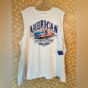 NWT White Cotton Sleeveless Men’s Shirt Size L